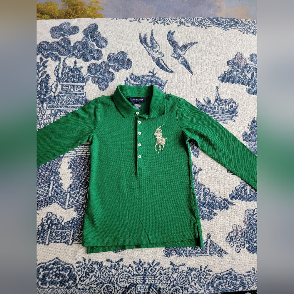 Ralph Lauren Kids Green Polo Shirt NWT Size Small 7